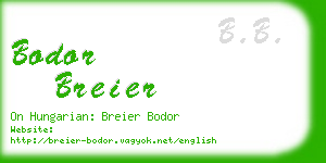 bodor breier business card